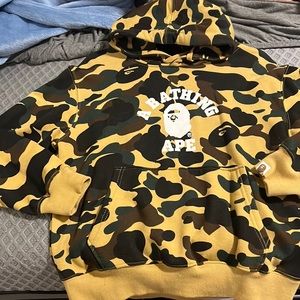 Bape light brown hoodie